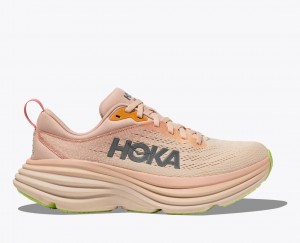 Beige HOKA Bondi 8 Women's Running Shoes | 157204XNE