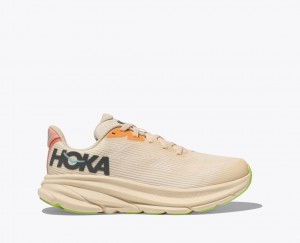 Beige HOKA Clifton 9 Kids' Running Shoes | 216573KRU