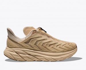 Beige HOKA Project Clifton Women's Sneakers | 524791TVM