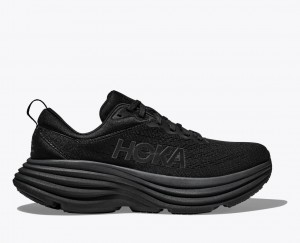 Black HOKA Bondi 8 Men's Running Shoes | 691573ADR