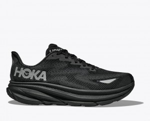 Black HOKA Clifton 9 GTX Men's Running Shoes | 935870WSI