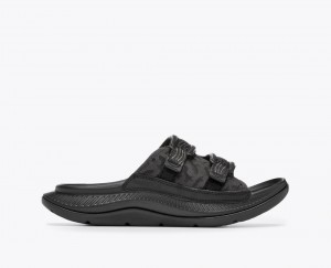 Black HOKA Ora Luxe Men's Slide | 463275HZD