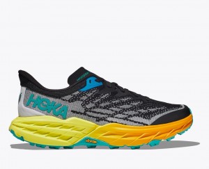 Black / Grey / Orange HOKA Speedgoat 5 Men's Trail Running Shoes | 236185MRF