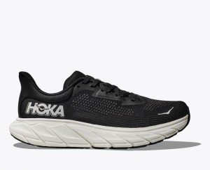 Black / White HOKA Arahi 7 Men's Running Shoes | 495231EDZ