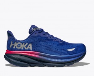 Blue HOKA Clifton 9 GTX Women's Running Shoes | 217389GLW