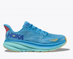 Blue HOKA Clifton 9 Women's Running Shoes | 841205LWV