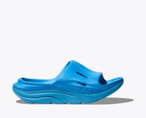 Blue HOKA Ora Recovery 3 Kids' Slides | 135429SVN