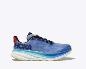 Blue / Dark Blue HOKA Clifton 9 Kids' Running Shoes | 734915LCA