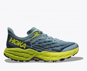 Blue / Green / Black HOKA Speedgoat 5 Men's Trail Running Shoes | 450789MQB