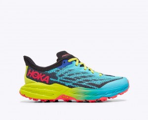 Blue / Navy / Green HOKA Speedgoat 5 Women's Trail Running Shoes | 985632YMG