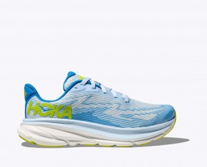 Blue / White HOKA Clifton 9 Kids' Running Shoes | 048657HAW