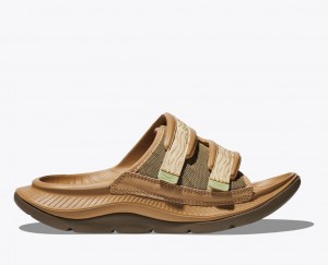 Brown HOKA Ora Luxe Men's Slide | 206953NEZ