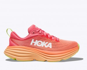 Coral HOKA Bondi 8 Women's Running Shoes | 375291IAP