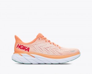 Coral HOKA Clifton 8 Women's Running Shoes | 841976ZIA