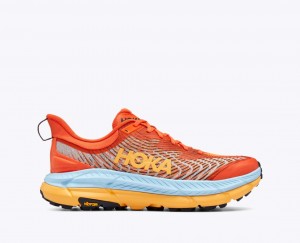 Coral / Light Blue / Orange HOKA Mafate Speed 4 Men's Trail Running Shoes | 318654OJT