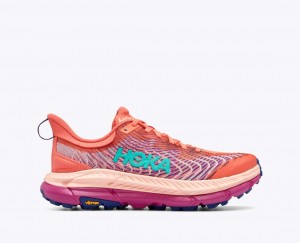 Coral / Red HOKA Mafate Speed 4 Women's Trail Running Shoes | 789154QYA