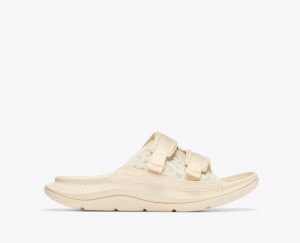 Cream HOKA Ora Luxe Men's Slide | 197243STA