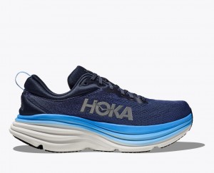 Dark Blue / Blue HOKA Bondi 8 Men's Running Shoes | 491386JFD