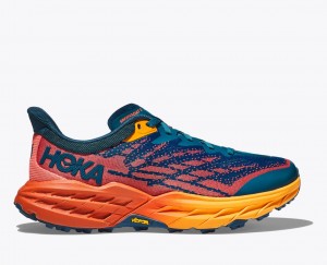 Dark Blue / Orange HOKA Speedgoat 5 Women's Trail Running Shoes | 315764VAC