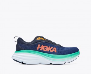 Dark Blue / Turquoise HOKA Bondi 8 Women's Running Shoes | 718269XEL