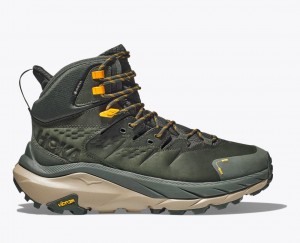 Dark Green HOKA Kaha 2 GTX Men's Hiking Boots | 951820JDB