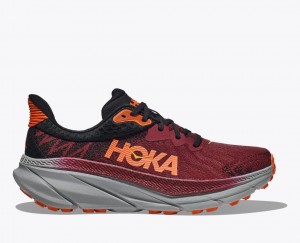 Dark Red / Black HOKA Challenger 7 Men's Trail Running Shoes | 634019DVJ