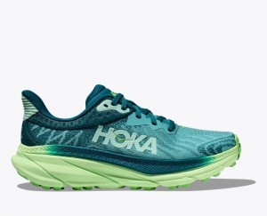 Green HOKA Challenger 7 Women's Trail Running Shoes | 713682QWN