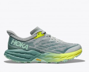 Green / Grey HOKA Speedgoat 5 Women's Trail Running Shoes | 392081QTB