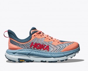 Grey / Coral HOKA Mafate Speed 4 Women's Trail Running Shoes | 693407ERM