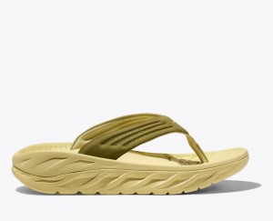 Khaki HOKA ORA Recovery Men's Flip Flops | 209586KFG