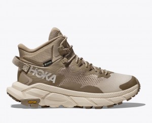 Khaki / Beige HOKA Trail Code GTX Men's Hiking Boots | 154328PDT