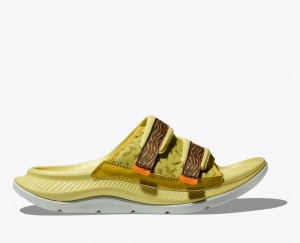 Khaki / Brown HOKA Ora Luxe Men's Slide | 348617JLX