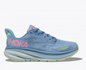 Light Blue HOKA Clifton 9 Women's Running Shoes | 824563SNF