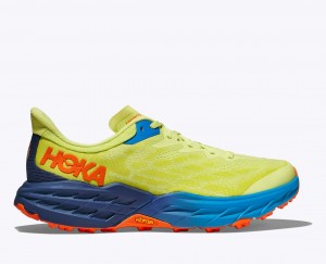 Light Green / Blue HOKA Speedgoat 5 Men's Trail Running Shoes | 079268YWR