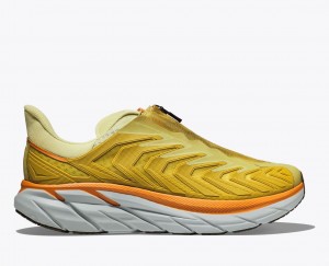 Light Green / Yellow HOKA Project Clifton Women's Sneakers | 401658WKR