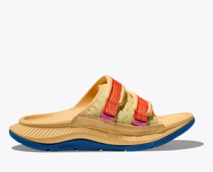 Light Orange HOKA Ora Luxe Men's Slide | 528940SCA