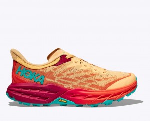 Light Orange / Red HOKA Speedgoat 5 Men's Trail Running Shoes | 683014EPM