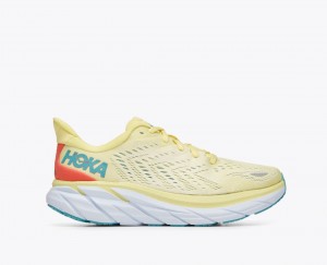 Light Yellow HOKA Clifton 8 Women's Running Shoes | 416079PBA