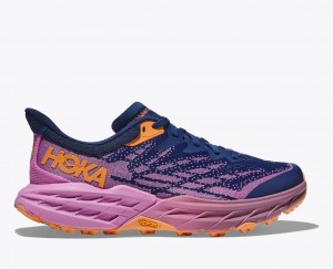 Navy / Pink HOKA Speedgoat 5 Women's Trail Running Shoes | 278156BYE