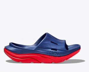 Navy / Red HOKA Ora Recovery 3 Women's Slide | 187536NCK