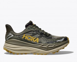 Olive / Black HOKA Stinson 7 Men's Trail Running Shoes | 503476PGK