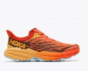 Orange / Dark Brown HOKA Speedgoat 5 Men's Trail Running Shoes | 613798VOC