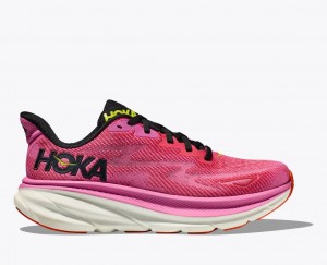 Pink / Black HOKA Clifton 9 Women's Running Shoes | 269815WDE