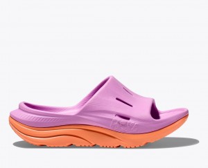 Pink / Orange HOKA Ora Recovery 3 Kids' Slides | 910527AKC