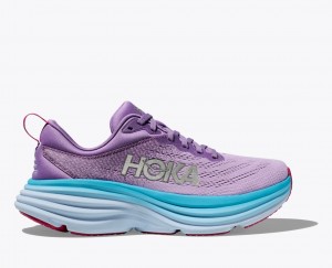 Purple / Blue HOKA Bondi 8 Women's Running Shoes | 530278UBO