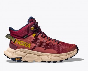 Red Brown HOKA Trail Code GTX Men's Hiking Boots | 381460TWK