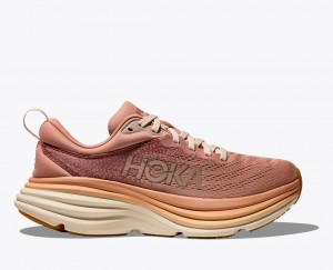 Rose Gold HOKA Bondi 8 Women's Running Shoes | 057346JTB