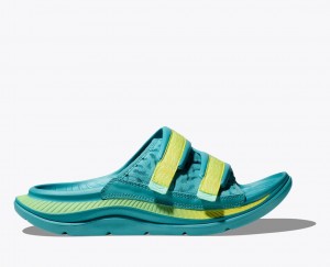 Turquoise HOKA Ora Luxe Men's Slide | 037985WBO