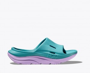 Turquoise / Light Purple HOKA Ora Recovery 3 Kids' Slides | 043175NRC