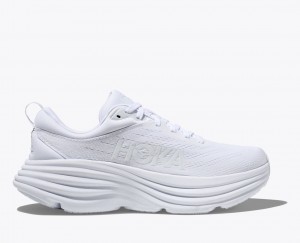 White HOKA Bondi 8 Women's Running Shoes | 146372CNU